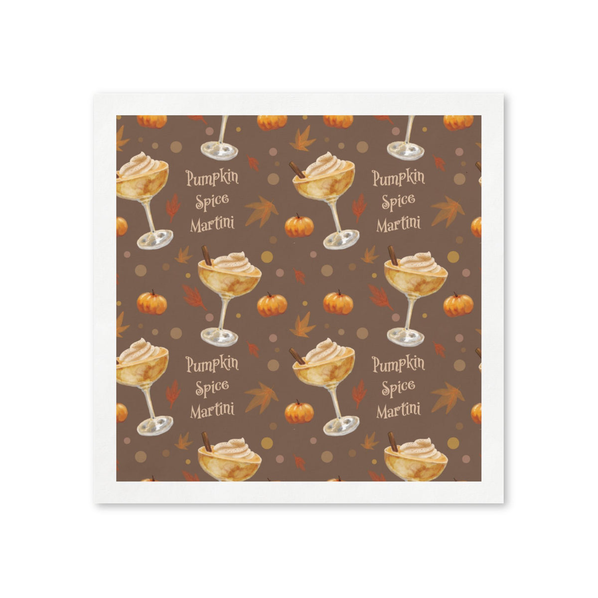 Pumpkin Spice Martini 50pcs Napkins — Brown Pumpkin Collection Inspired Design
