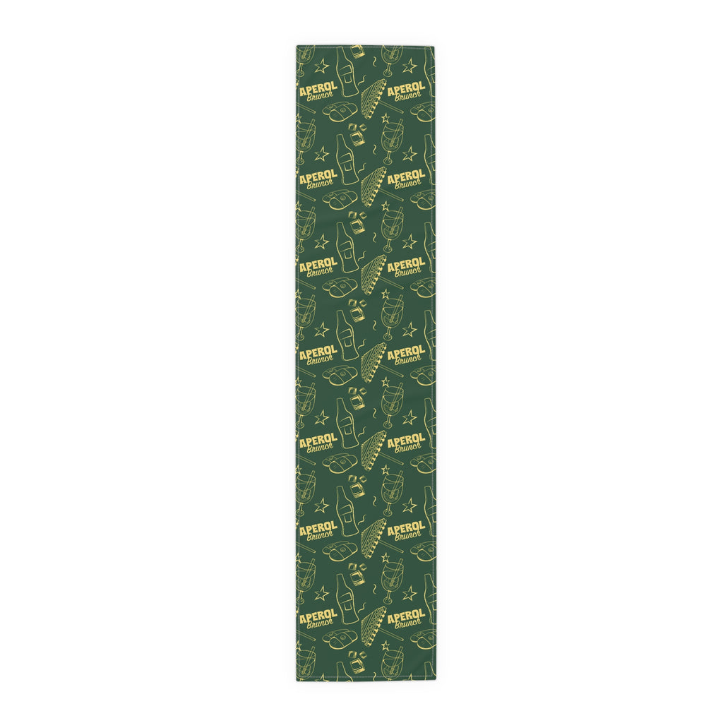 Aperol Brunch Table Runner — Green Citrus Summer Decor