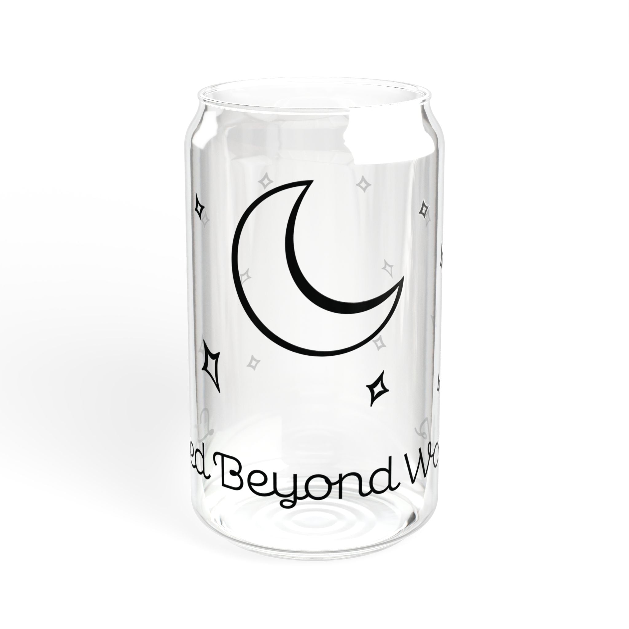 Moon & Stars 16oz Sipper Glass – Celestial Gift Cup | Loved Beyond Words Glass Can