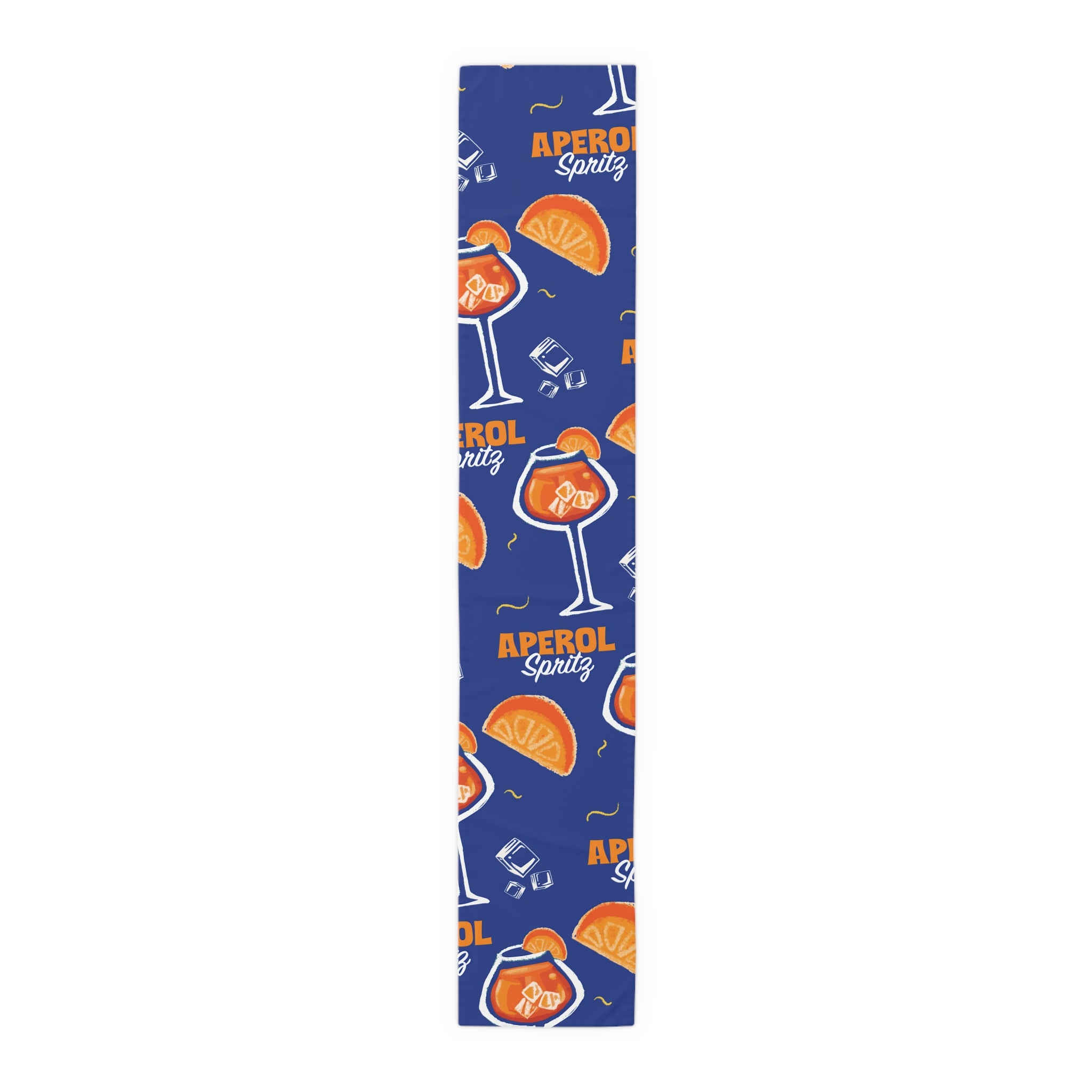Aperol Spritz Blue Collection Table Runner – Mediterranean Table Decor, Cocktail Kitchen Runner, Summer Dining Table Linen, Housewarming Gift