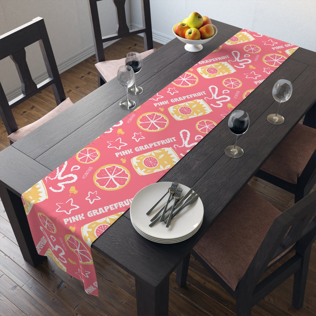 Pink Grapefruit Table Runner — Citrus Summer Decor