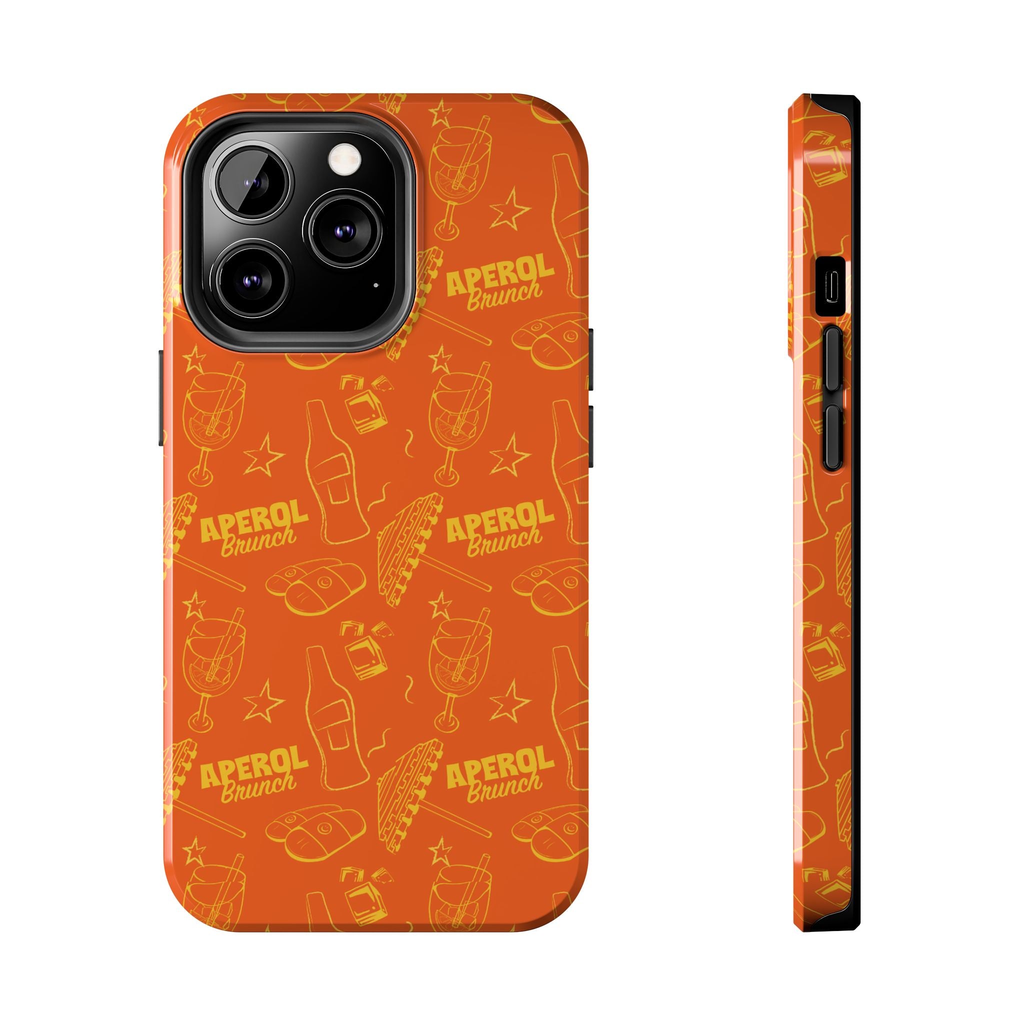 Aperol Brunch Collection Tough Phone Case - Orange and Yellow Brunch Inspired Design