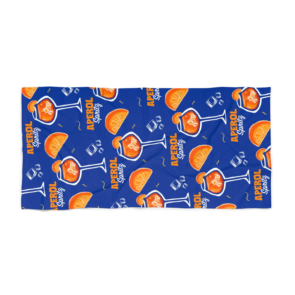 Aperol Spritz Pattern Beach Towel — Citrus Summer Towel