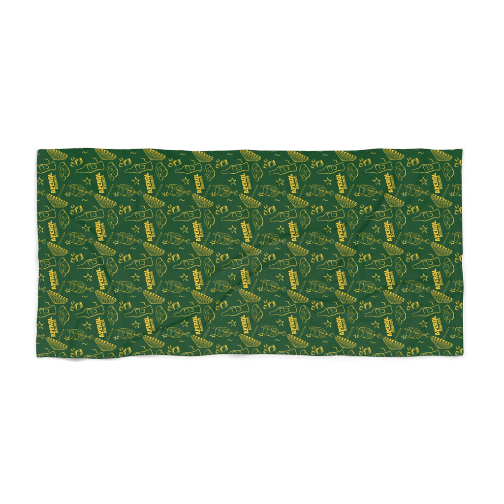Aperol Brunch Beach Towel – Tropical Green Summer Towel