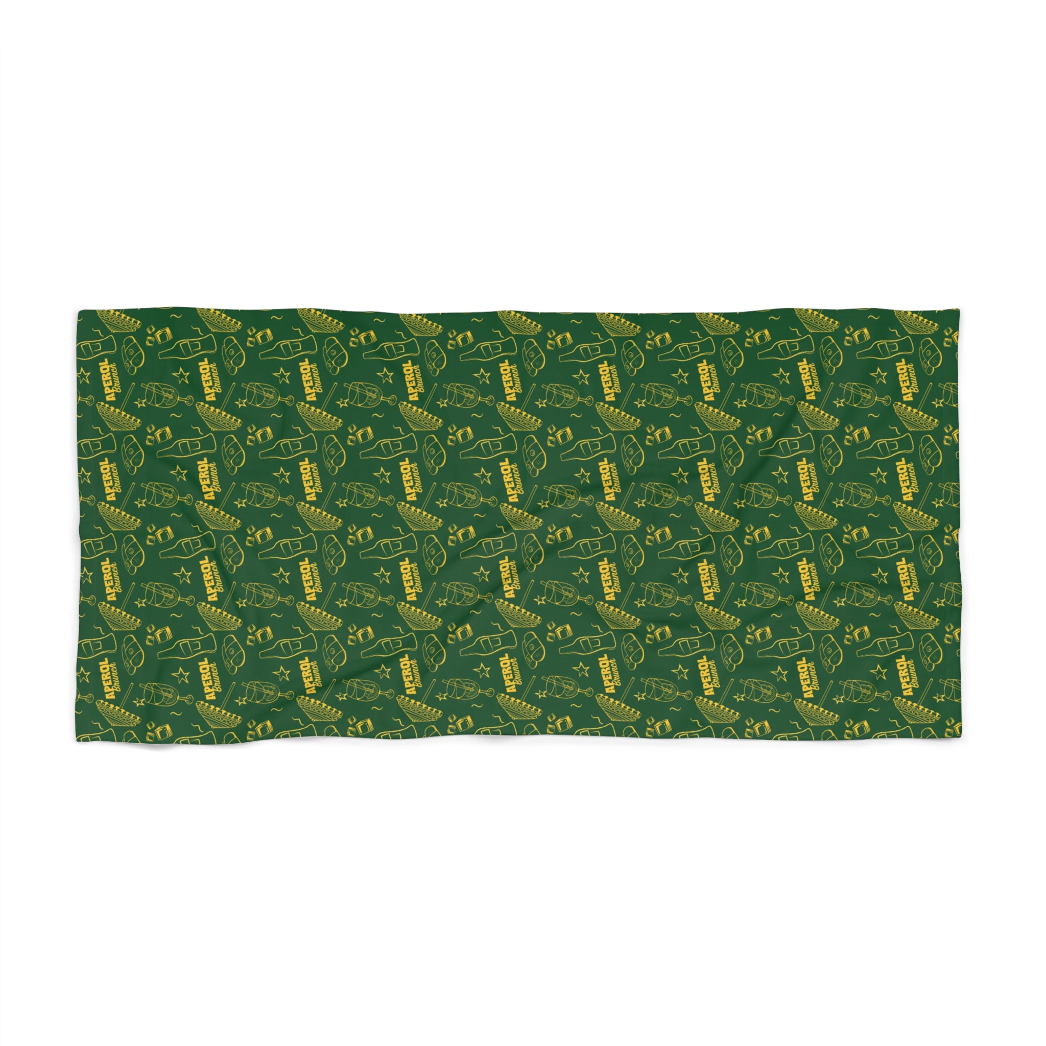 Aperol Brunch Beach Towel – Tropical Green Summer Towel