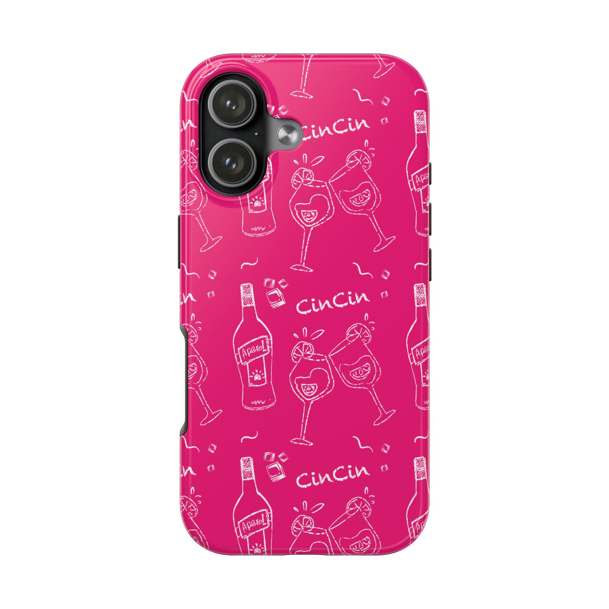 Cin Cin Spritz Tough Phone Case — Magenta Citrus Cocktail Pattern