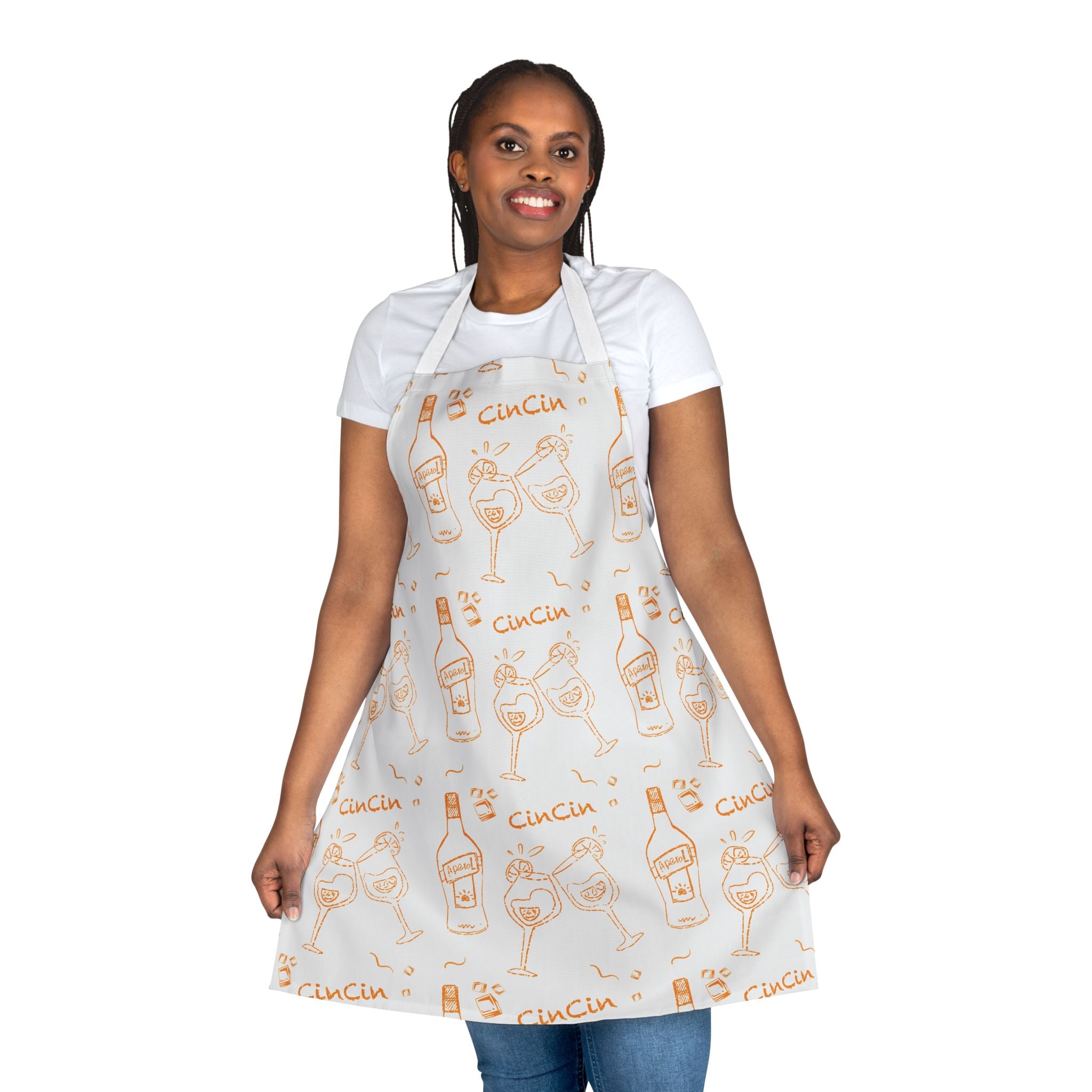 Cin Cin Apron — White Cin Cin Brunch Inspired Design