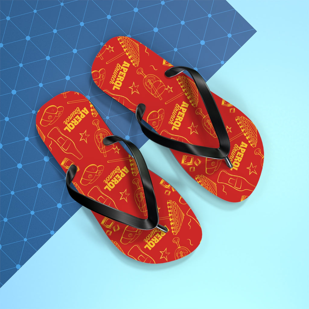 Aperol Brunch Flip Flops – Red Brunch Inspired Design