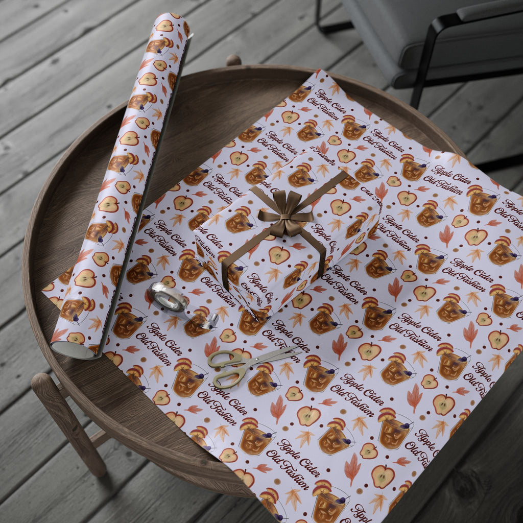 Apple Cider Old Fashioned Wrapping Paper Roll — Light Violet Apple Cider Collection Inspired Design