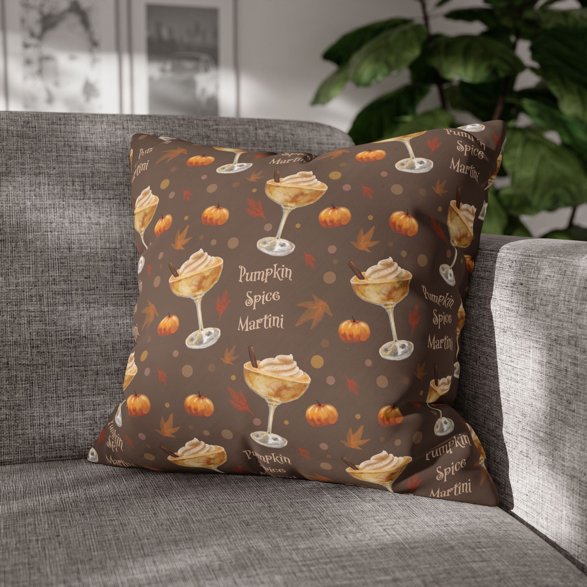 Pumpkin Spice Martini Pillowcase — Brown Pumpkin Collection Inspired Design