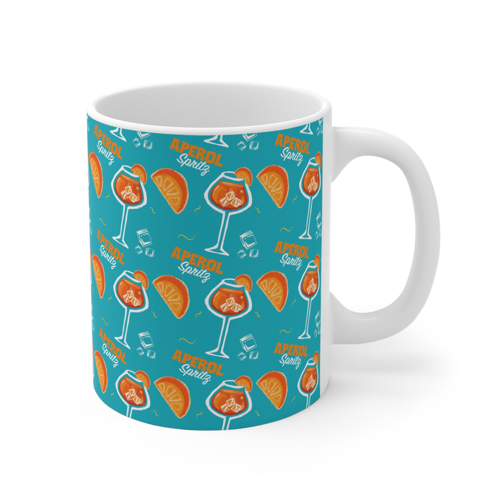Aperol Spritz 11oz Coffee Mug — Turquoise Spritz Collection Inspired Design