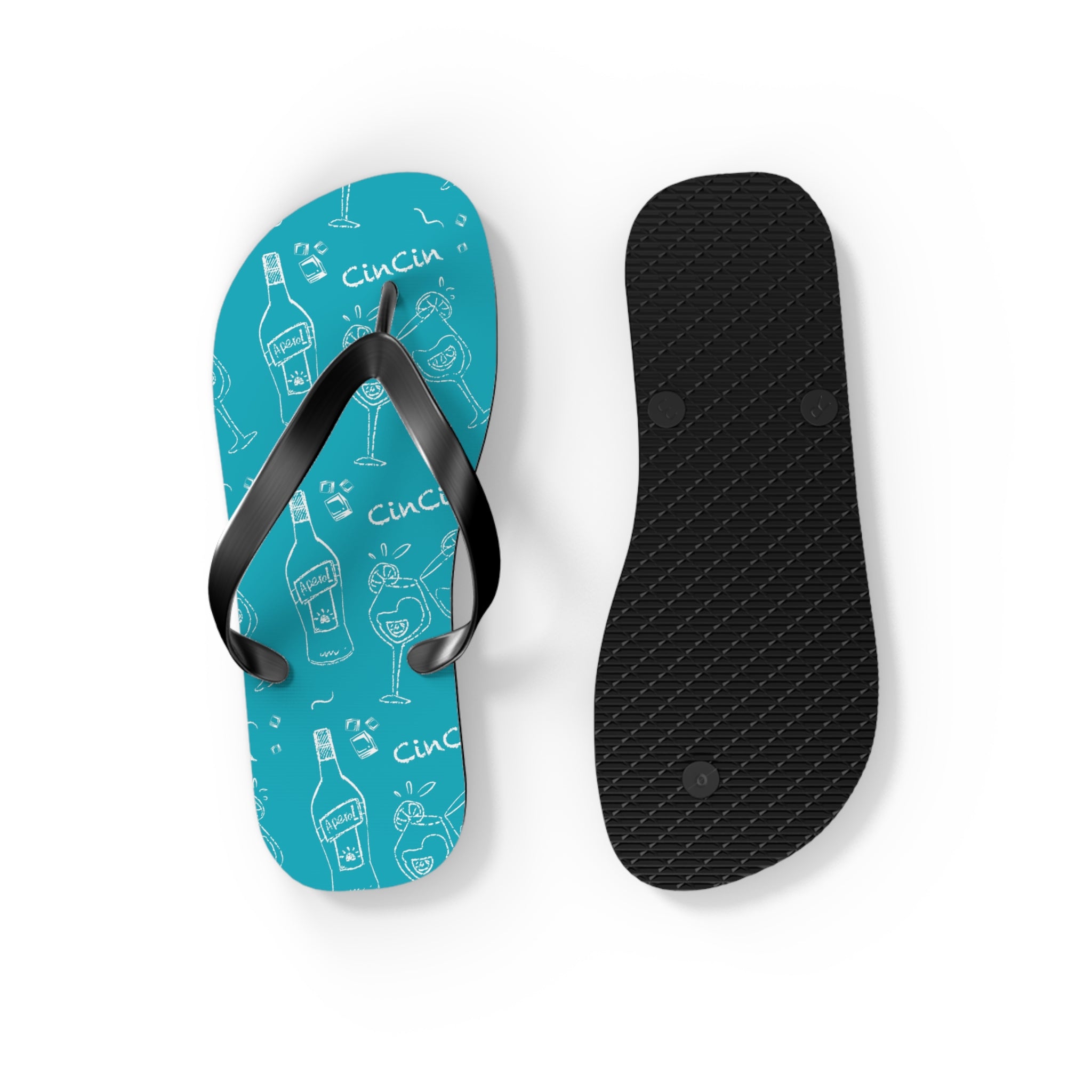 CinCin Turquoise Flip Flops – Turquoise Cin Cin Brunch Collection Inspired Design