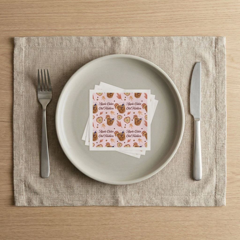 Apple Cider Old Fashioned 50pcs Napkins — Light Pink Apple Cider Collection Inspired Design