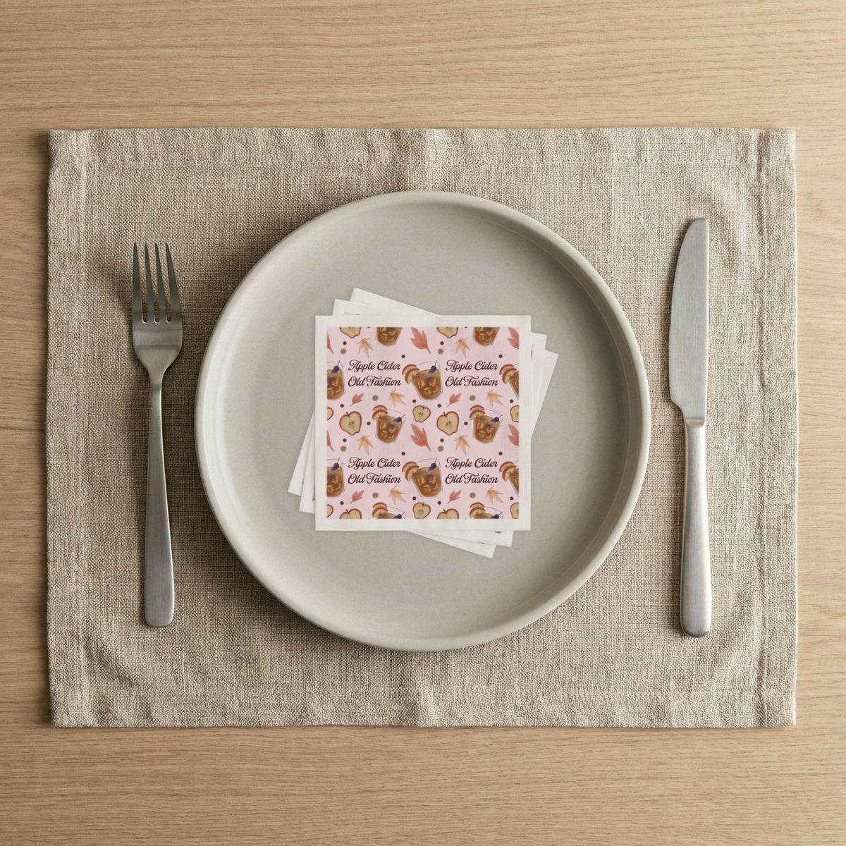 Apple Cider Old Fashioned 50pcs Napkins — Light Pink Apple Cider Collection Inspired Design