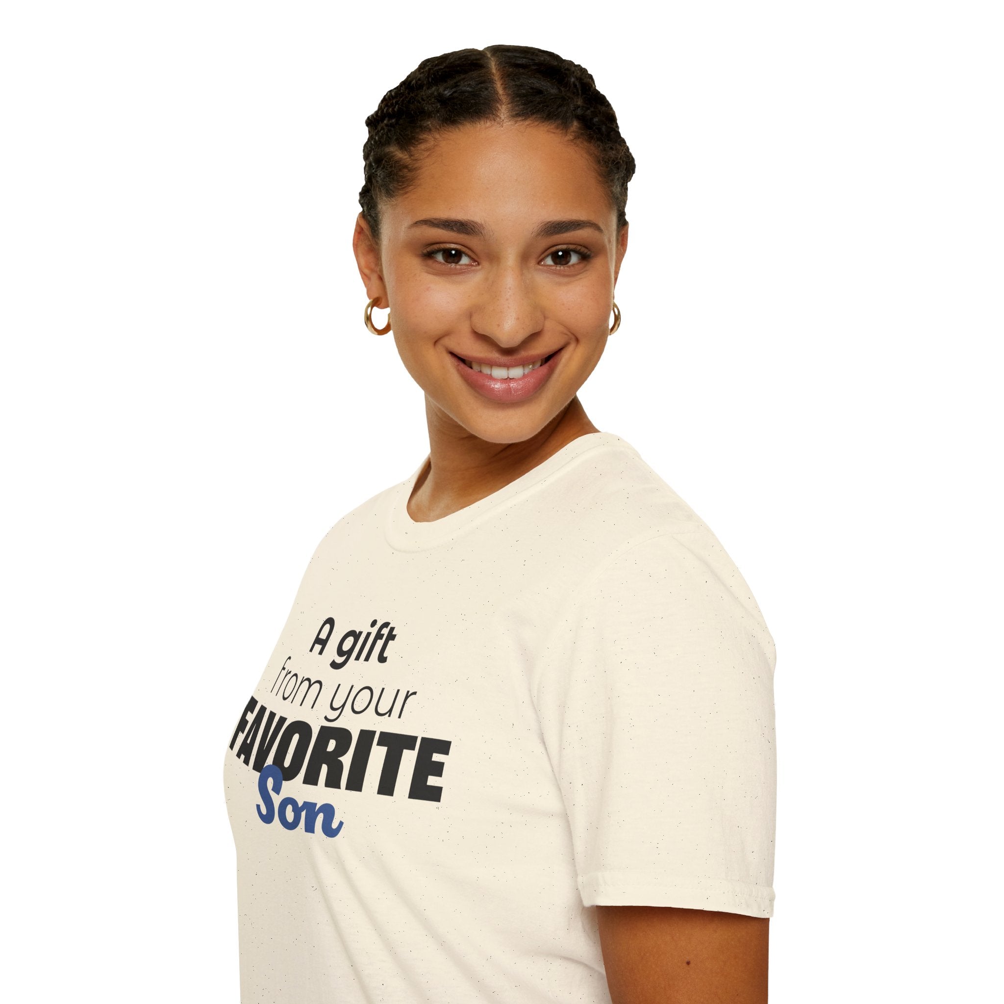 Favorite Son Gift for Mom T-Shirt – Funny Mother’s Day Shirt from Son | Mom Graphic Tee
