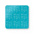 Cin Cin Corkwood Coaster Set (4-Pack) – Turquoise Cin Cin Brunch Collection Inspired Design