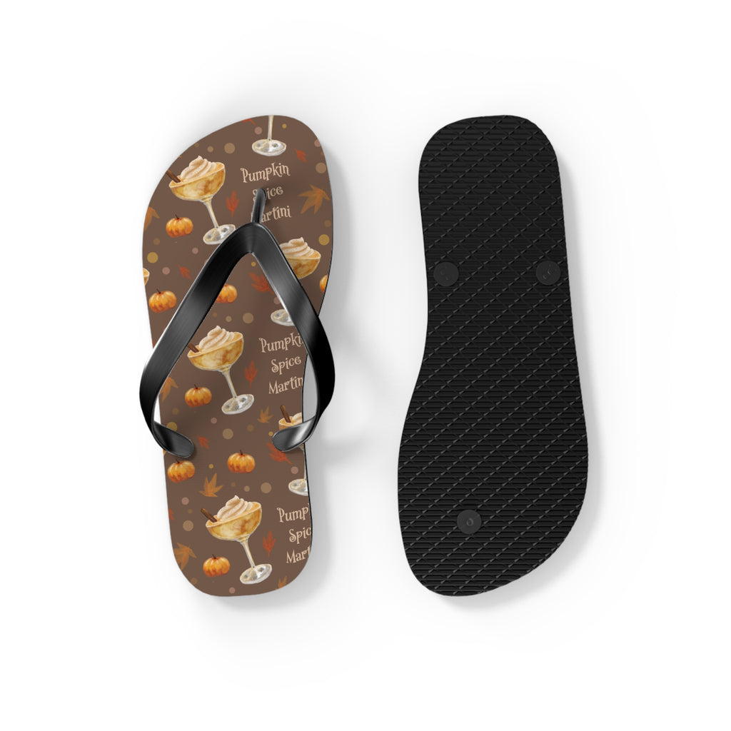 Pumpkin Spice Martini Flip Flops — Brown Pumpkin Collection Inspired Design
