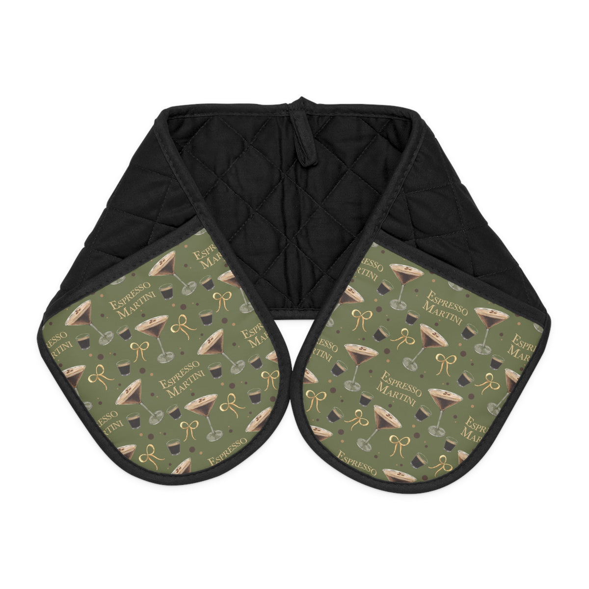 Espresso Martini Double Oven Mitt — Olive Green Espresso Collection Inspired Design