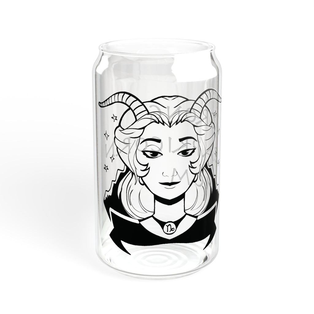 Capricorn Mom Gift – 16oz Zodiac Sipper Glass for Mom | Astrology Glass Cup