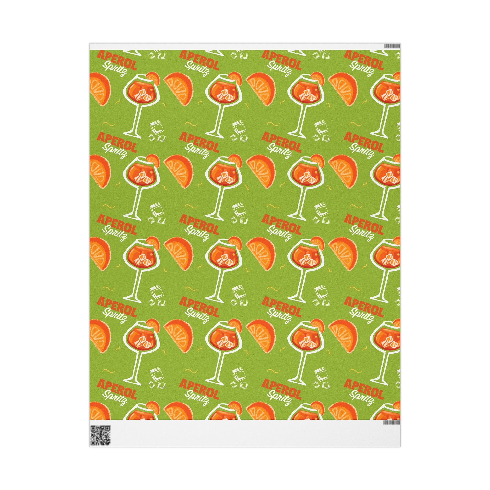 Aperol Spritz Peel Wrapping Paper Roll — Green Spritz Collection Inspired Design