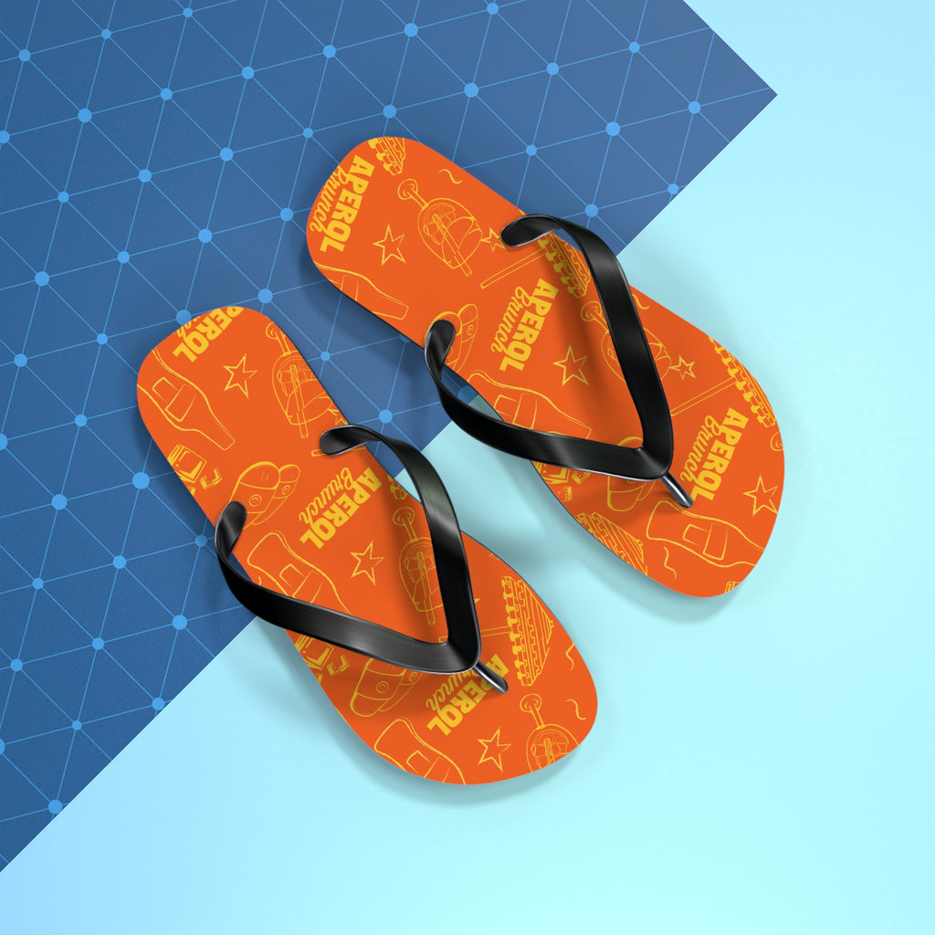 Aperol Brunch Flip Flops – Orange and Yellow Brunch Collection Inspired Design