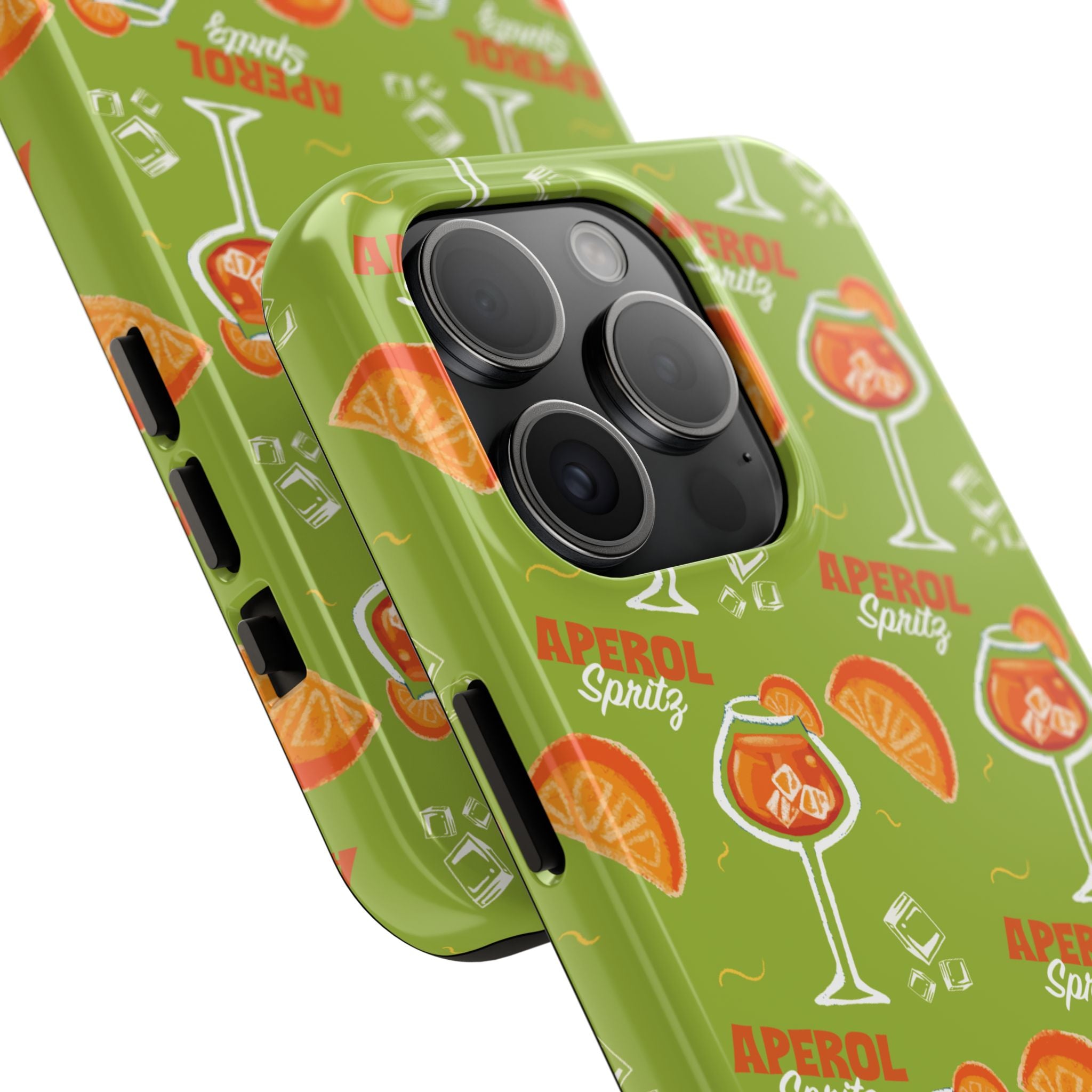 Aperol Spritz Pattern Tough Phone Case — Green Spritz Collection Inspired Design