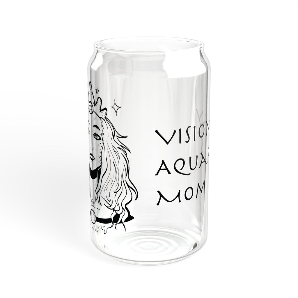Aquarius Mom Gift – Zodiac 16oz Glass Cup for Mom | Astrology Sipper Glass