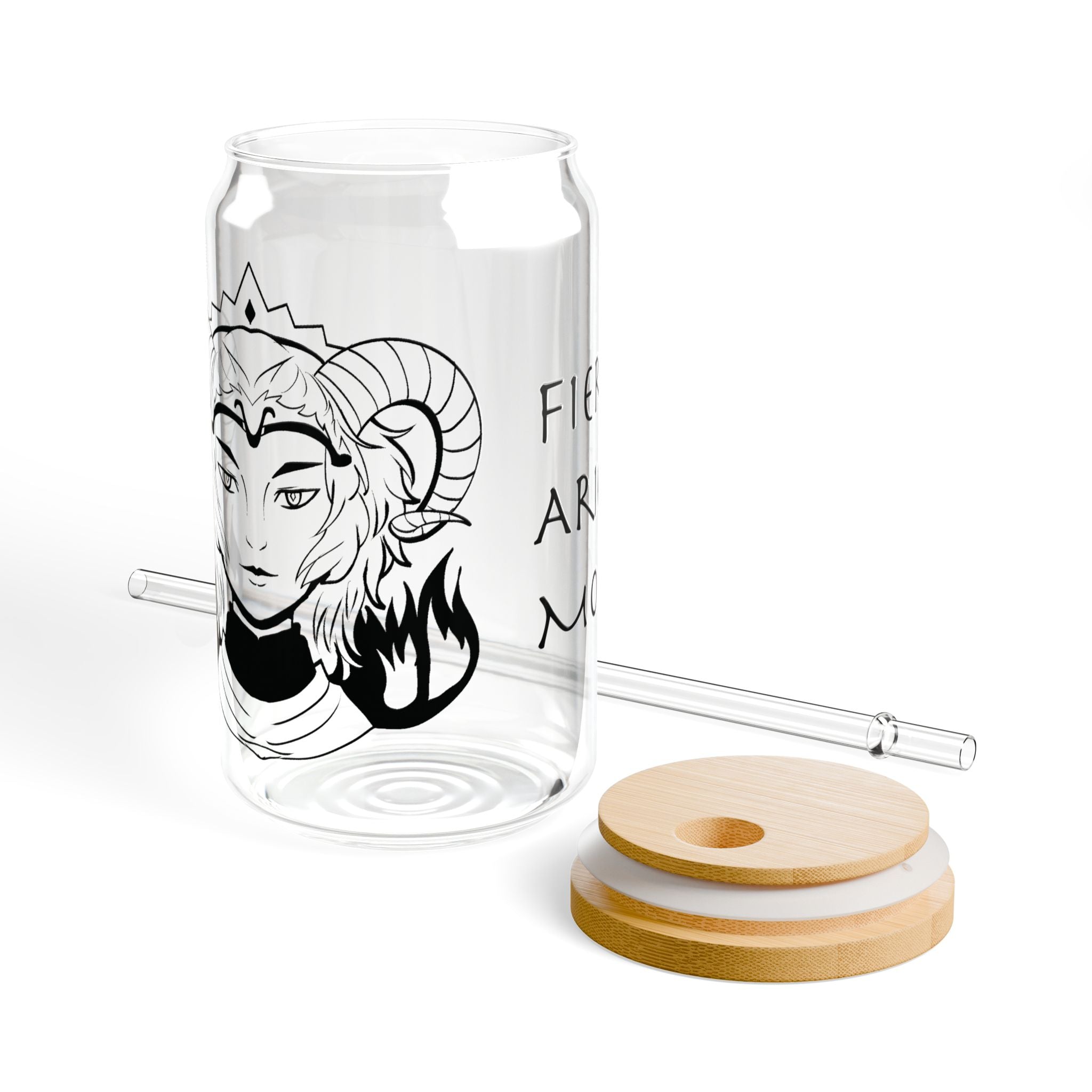 Aries Mom Glass Cup – 16oz Zodiac Gift for Mom | Astrology Drinkware