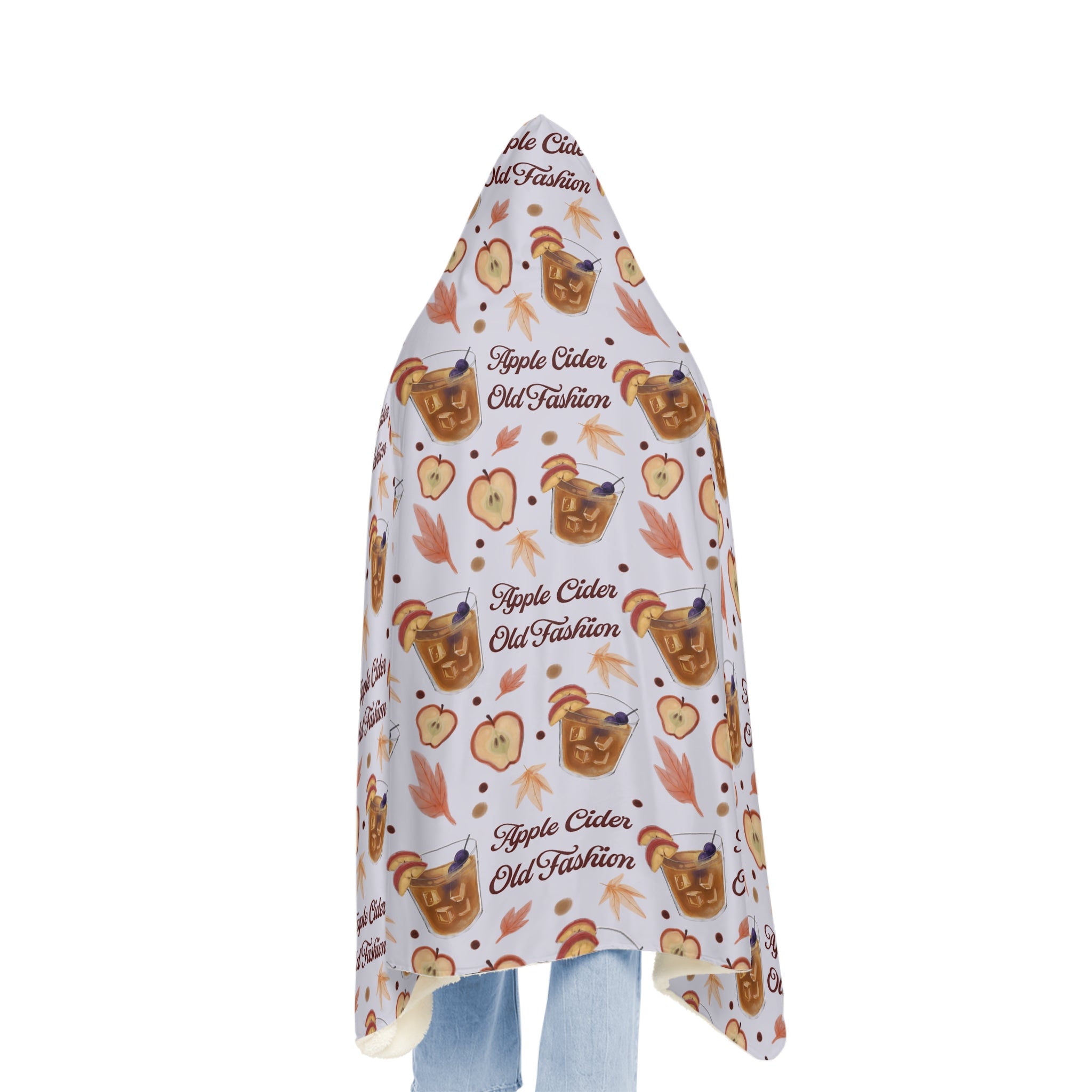 Apple Cider Old Fashion Hooded Throw Blanket – Light Violet Apple Cider Collection Inspired Design