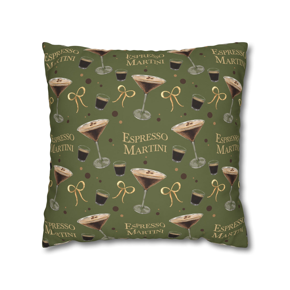 Espresso Martini Pillowcase — Olive Green Espresso Collection Inspired Design