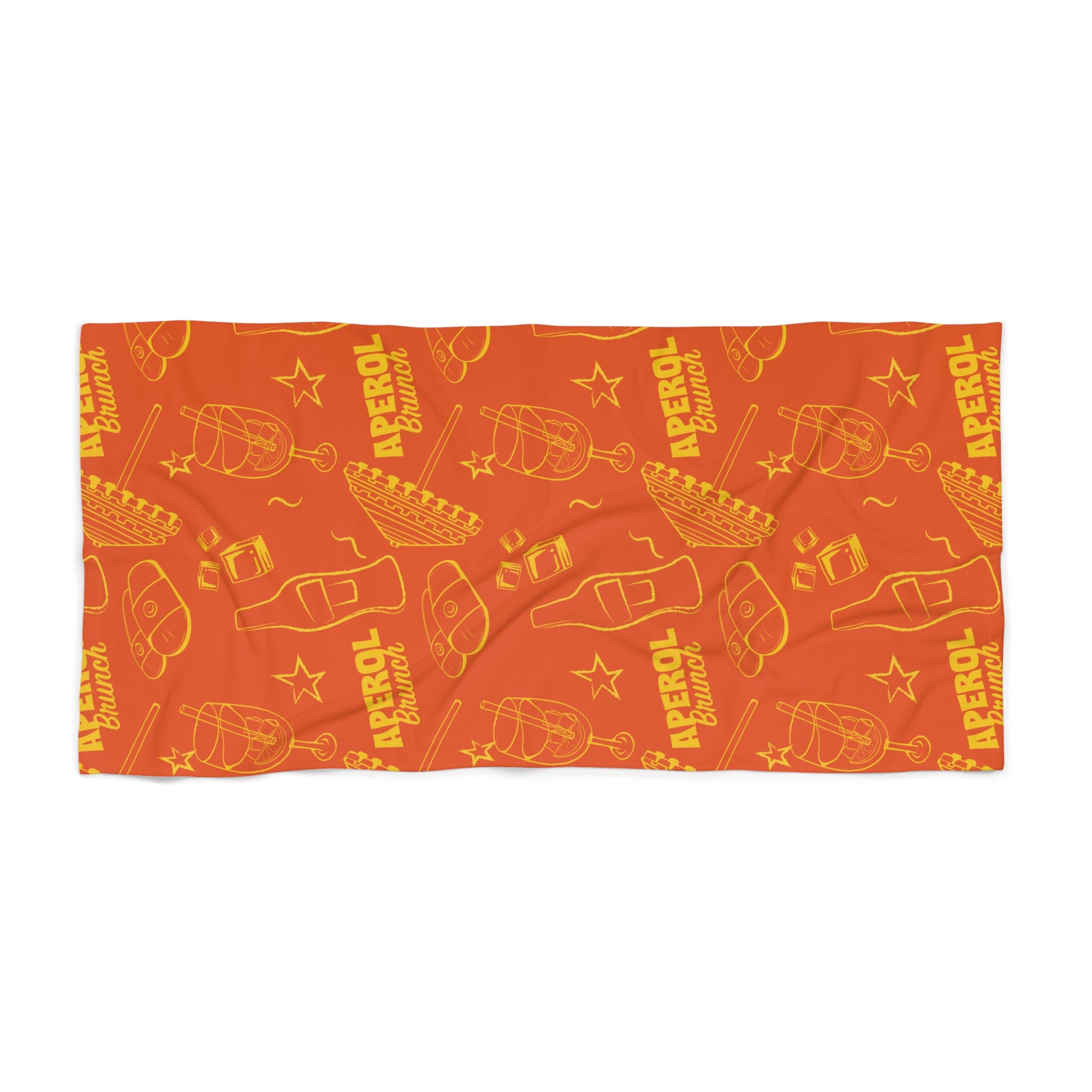 Aperol Brunch Beach Towel – Orange & Yellow Aperol Inspired Design