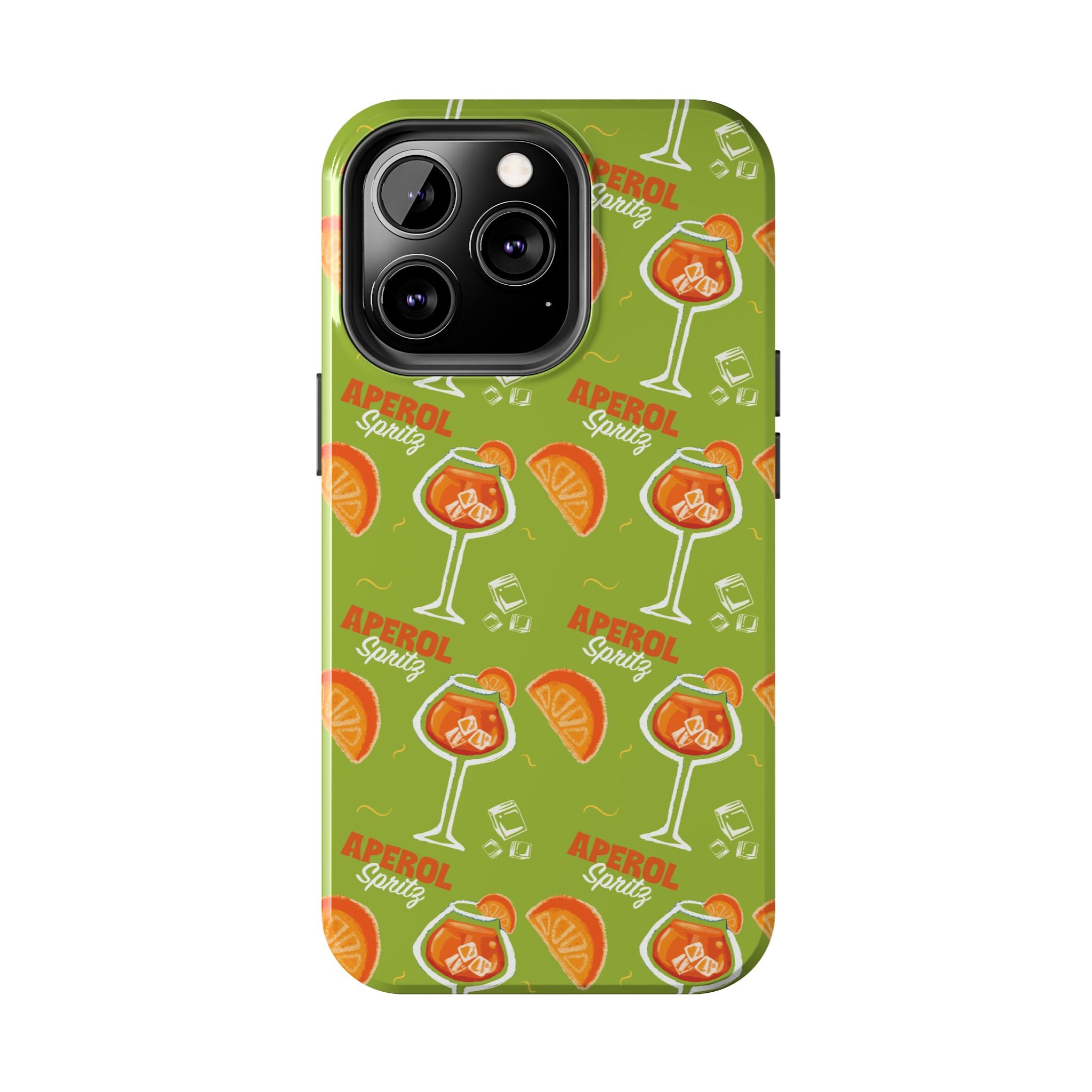 Aperol Spritz Pattern Tough Phone Case — Green Spritz Collection Inspired Design