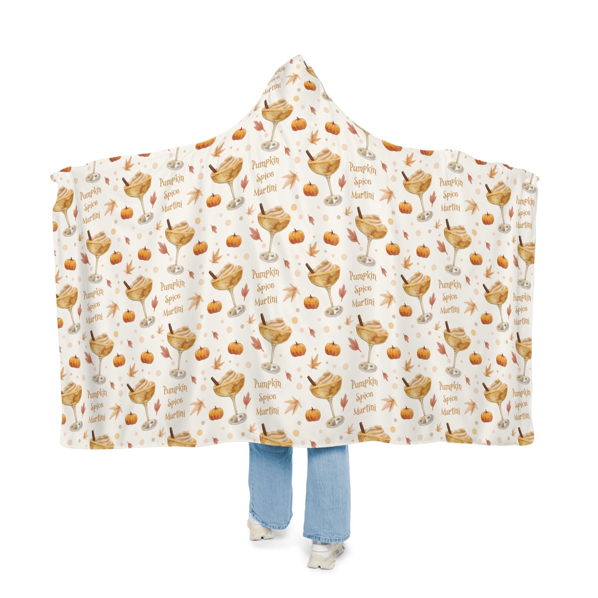 Pumpkin Spice Martini Hooded Throw Blanket — White Pumpkin Collection Inspired Design