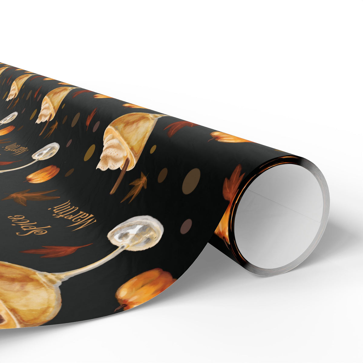 Pumpkin Spice Martini Wrapping Paper Roll – Black Pumpkin Collection Inspired Design