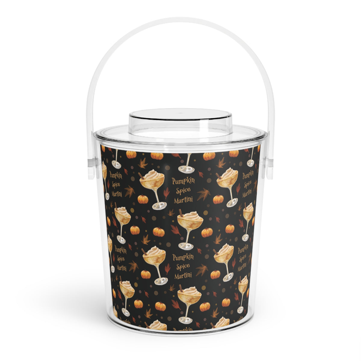 Pumpkin Spice Martini Ice Bucket with Tongs — Black Pumpkin Collection Inspired Design
