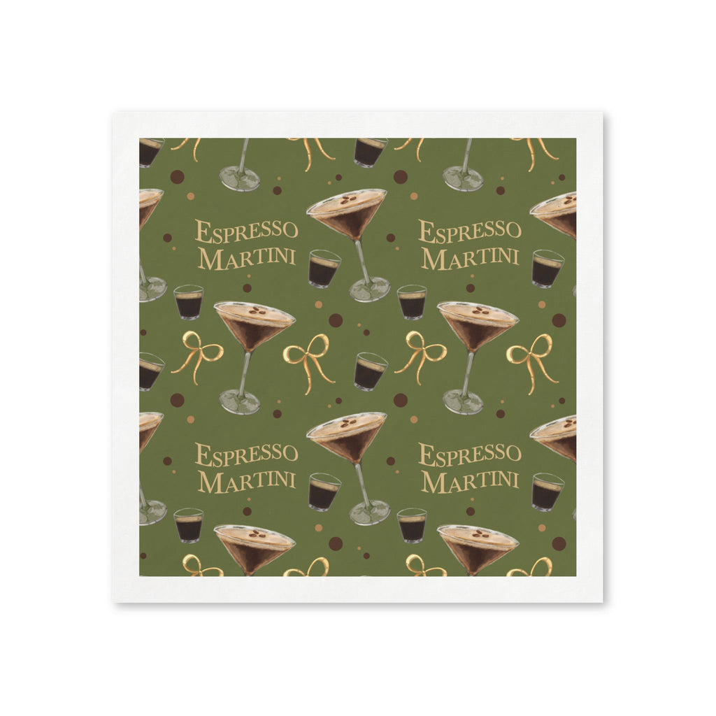 Espresso Martini 50pcs Napkins — Olive Green Espresso Collection Inspired Design