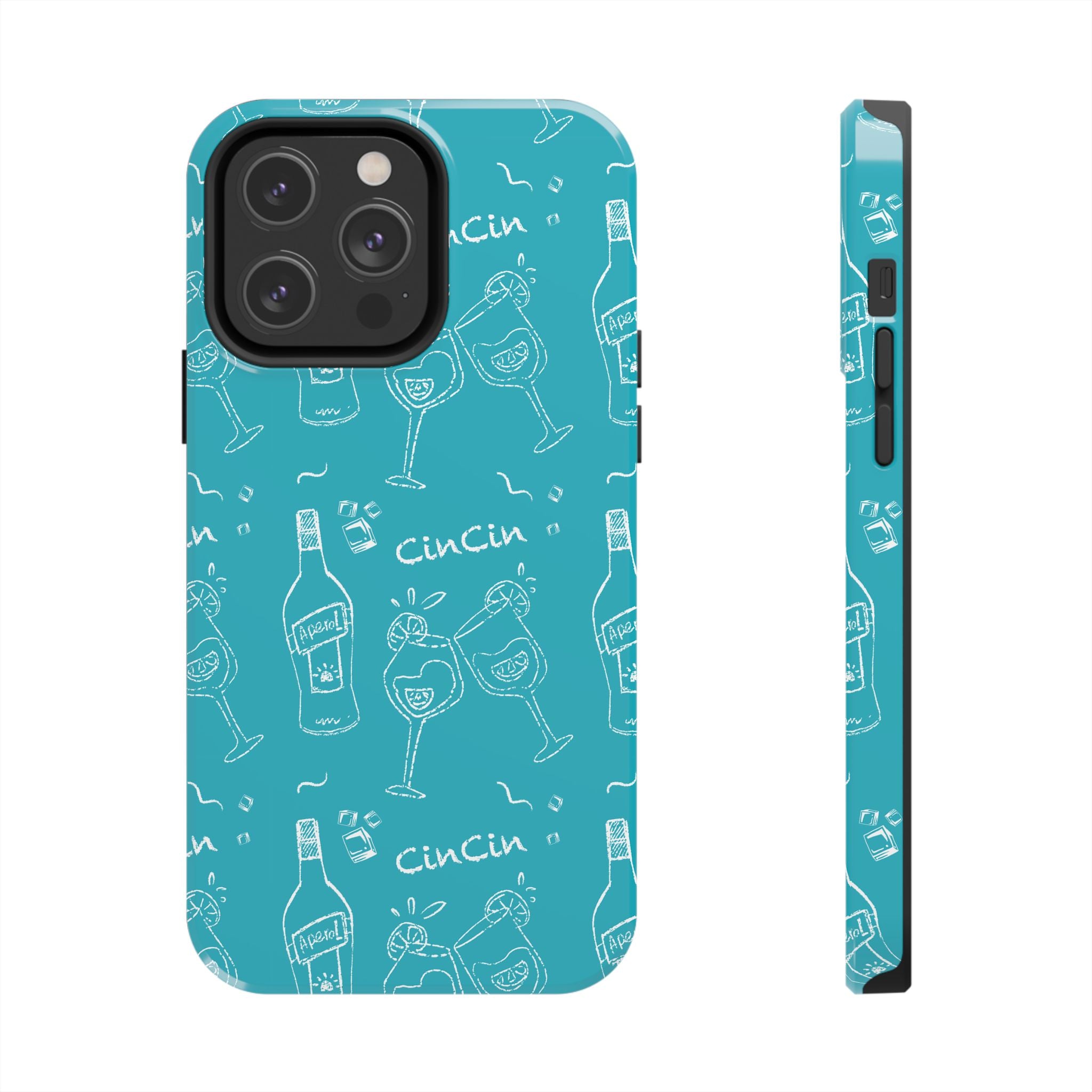 Cin Cin Spritz Tough Phone Case — Turquoise Citrus Cocktail Pattern