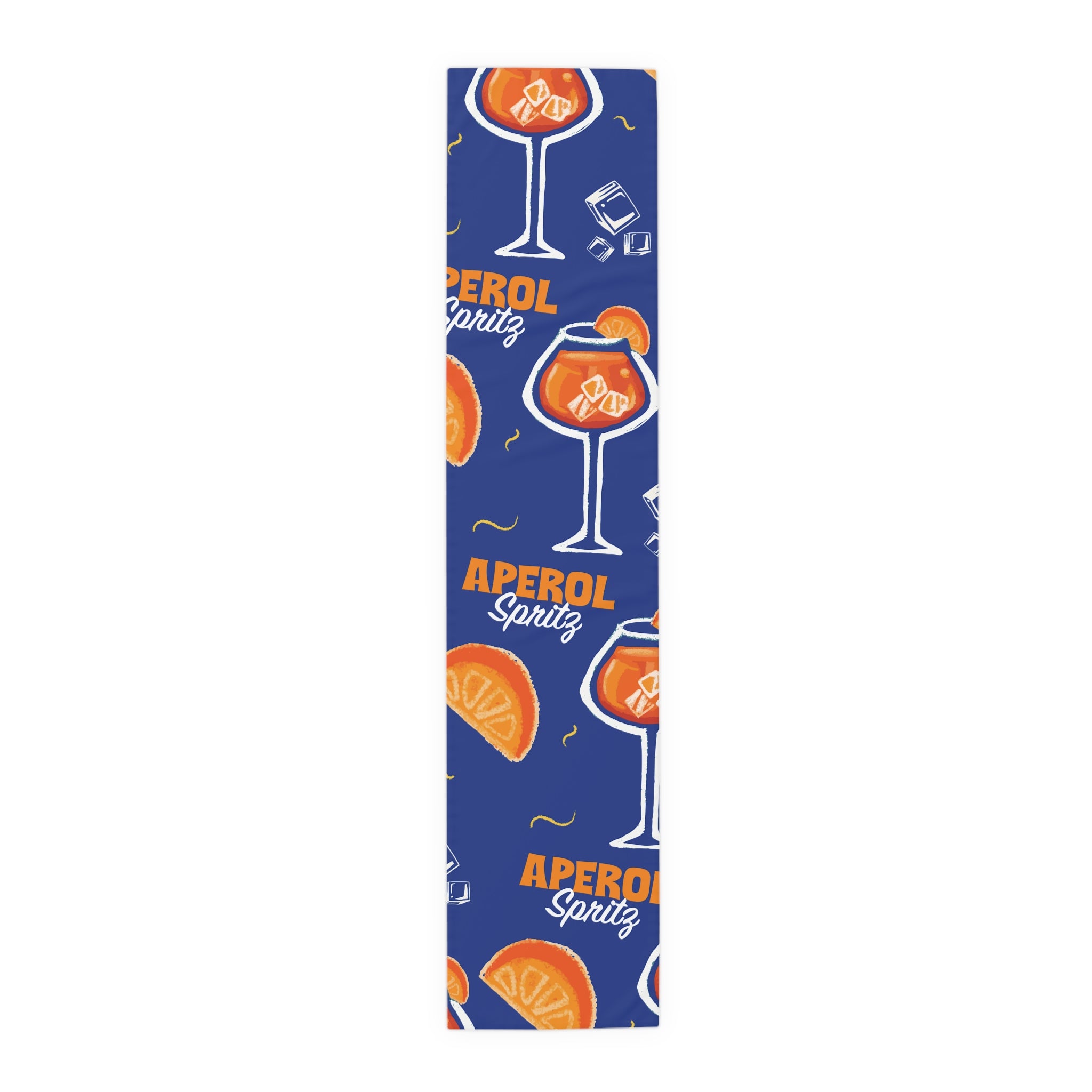 Aperol Spritz Blue Collection Table Runner – Mediterranean Table Decor, Cocktail Kitchen Runner, Summer Dining Table Linen, Housewarming Gift