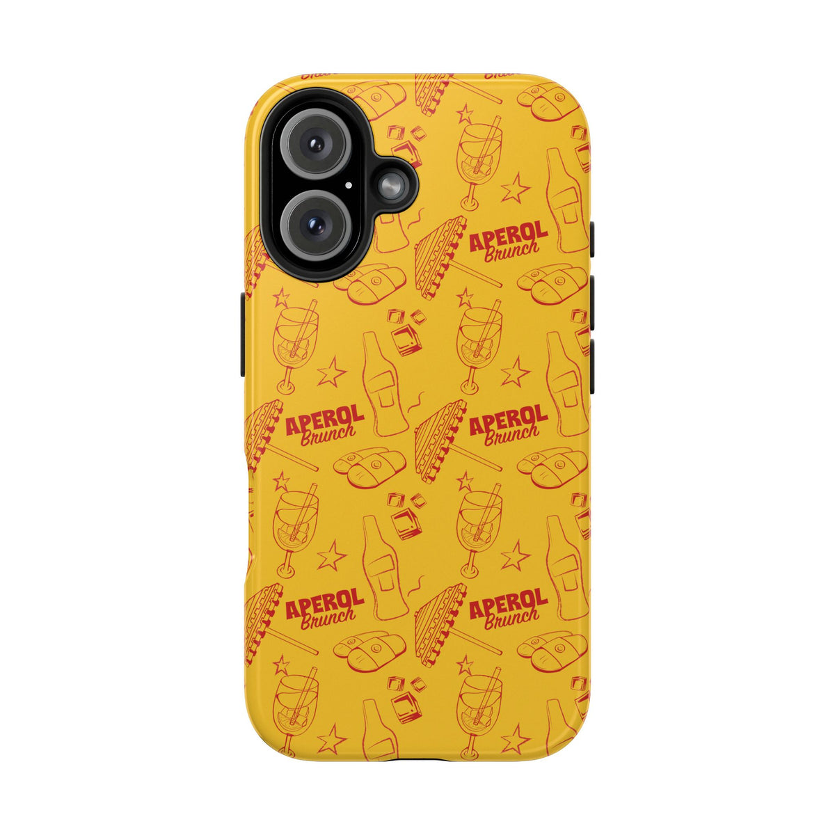 Aperol Brunch Tough Phone Case — Aperol Yellow Patterned Protective Cover