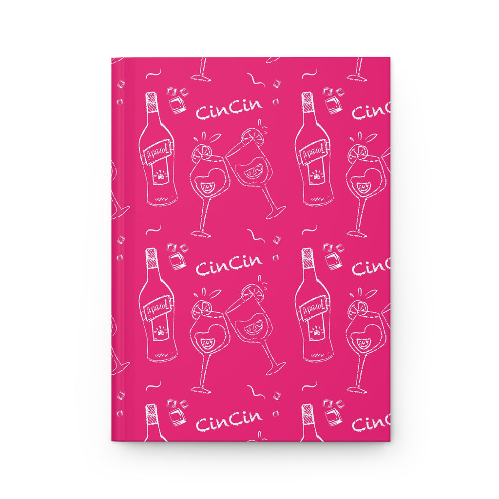 Cin Cin Cocktail Hardcover Journal — Pink Aperol Inspired Design
