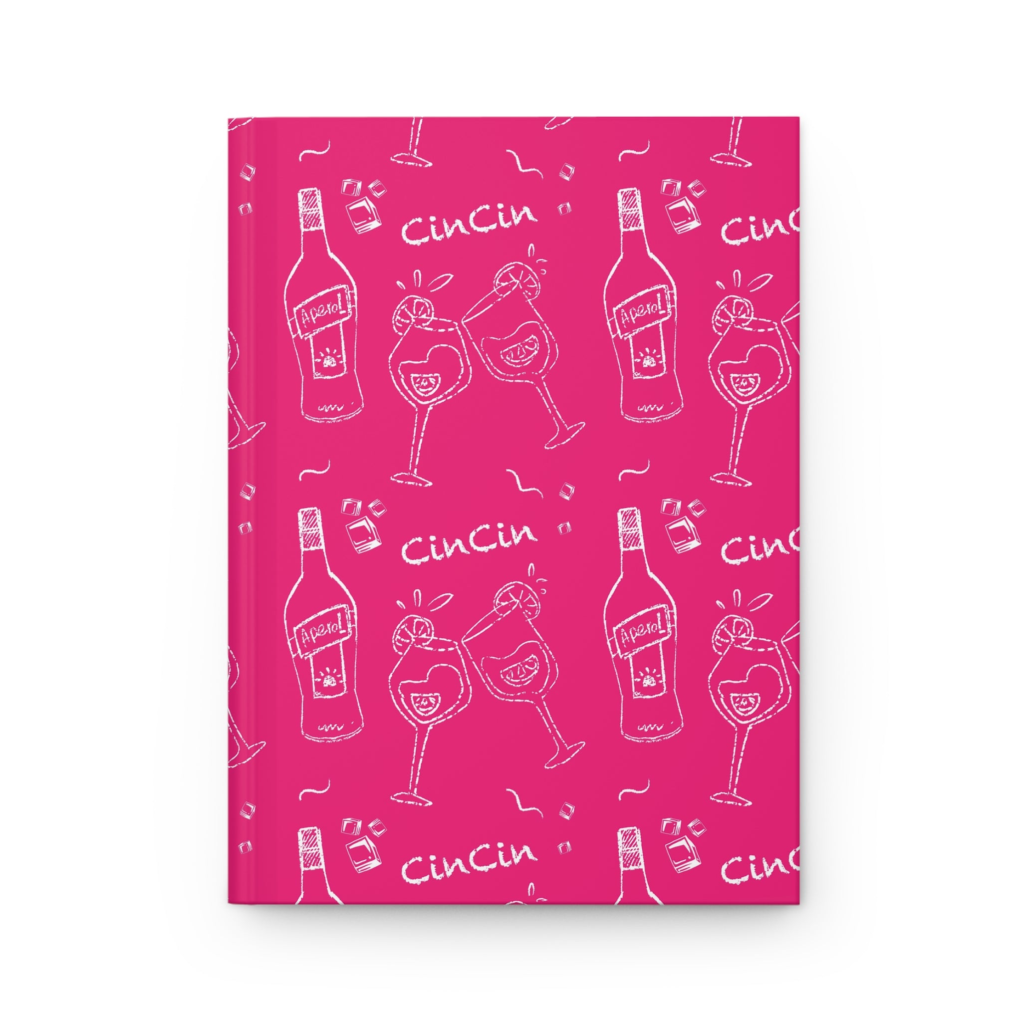 Cin Cin Cocktail Hardcover Journal — Pink Aperol Inspired Design