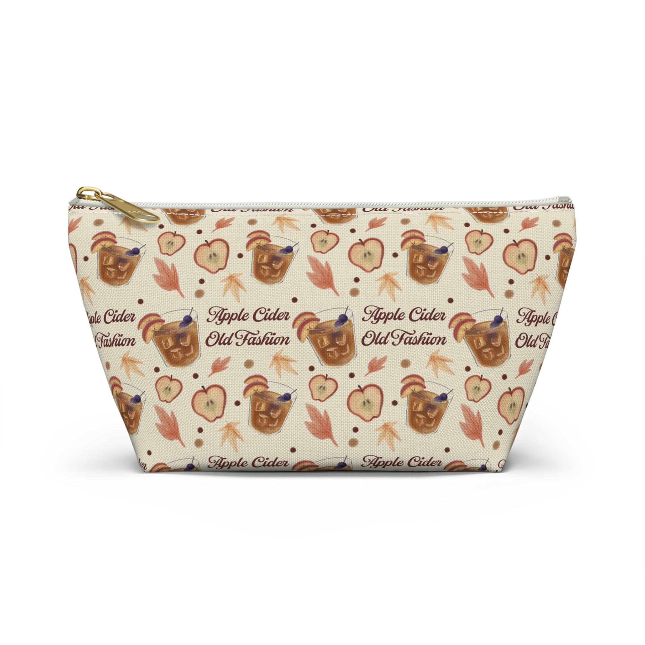 Apple Cider Old Fashioned Accessory Pouch  — Beige Apple Cider Collection Inspired Design