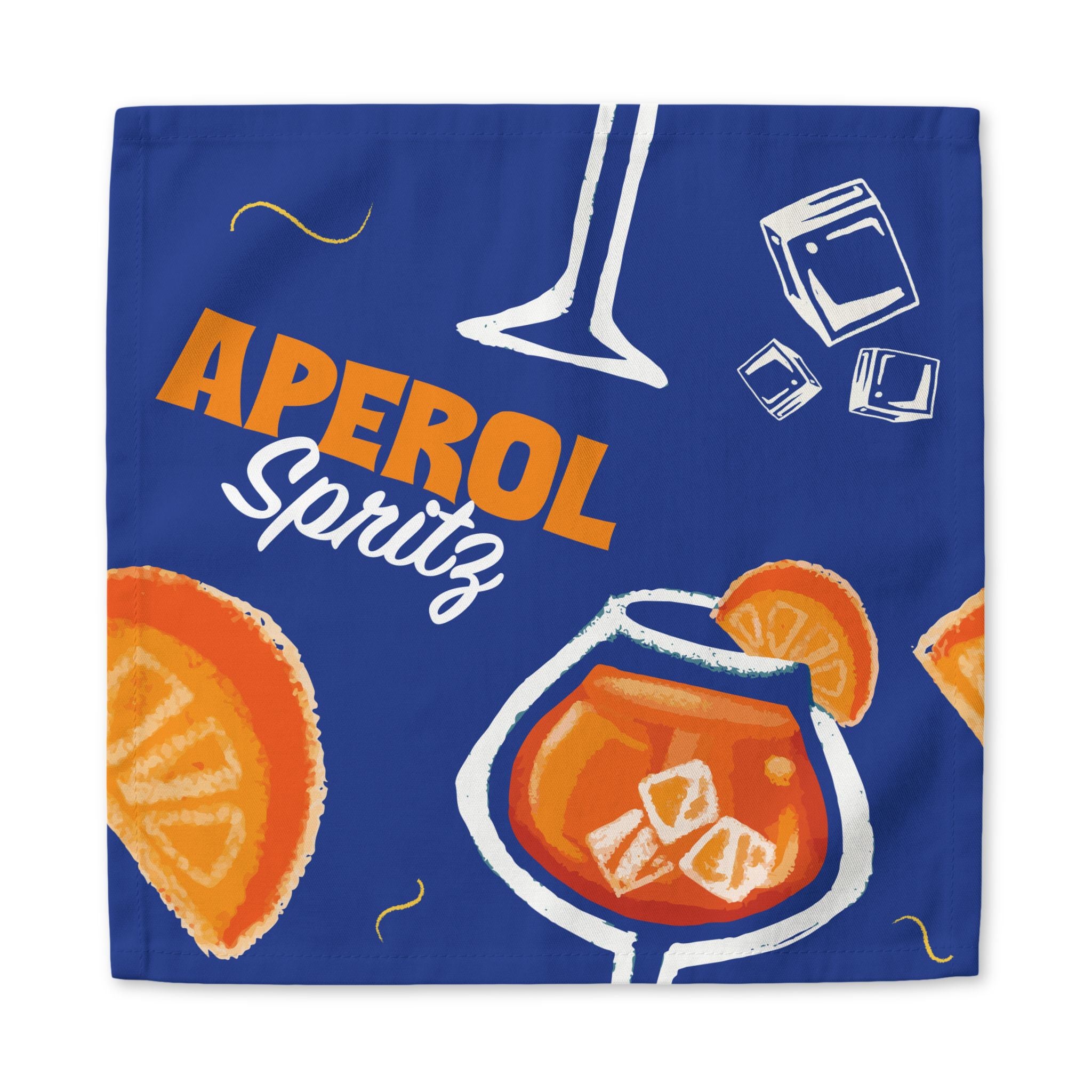 Aperol Spritz Cotton Napkin — Citrus Brunch Table Decor