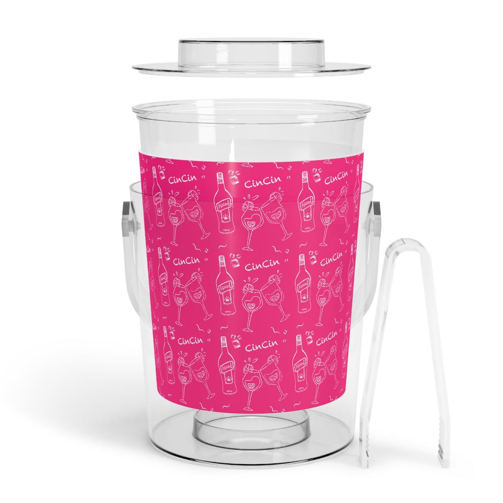 Cin Cin Ice Bucket with Tongs — Pink Cin Cin Collection Inspired Design