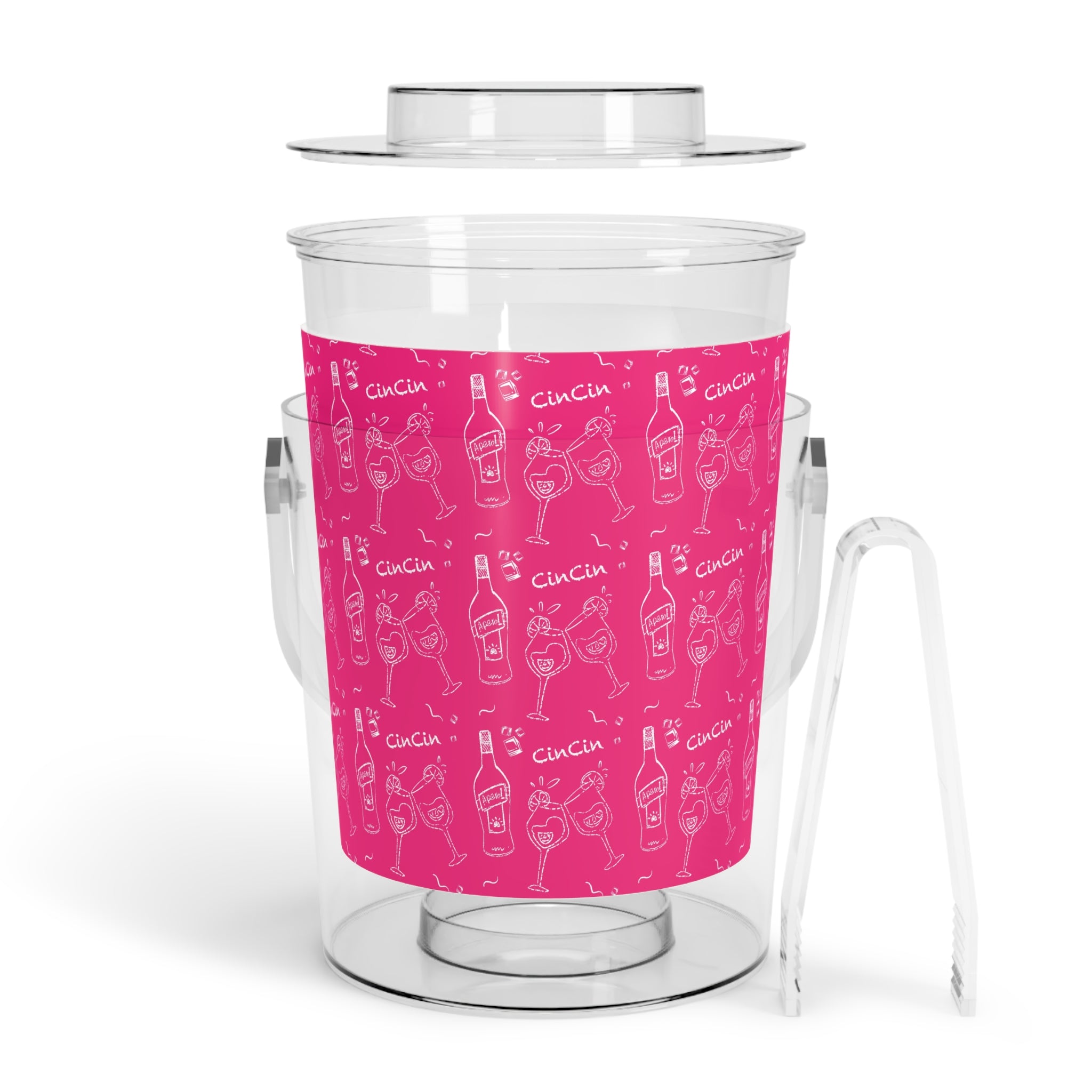 Cin Cin Ice Bucket with Tongs — Pink Cin Cin Collection Inspired Design