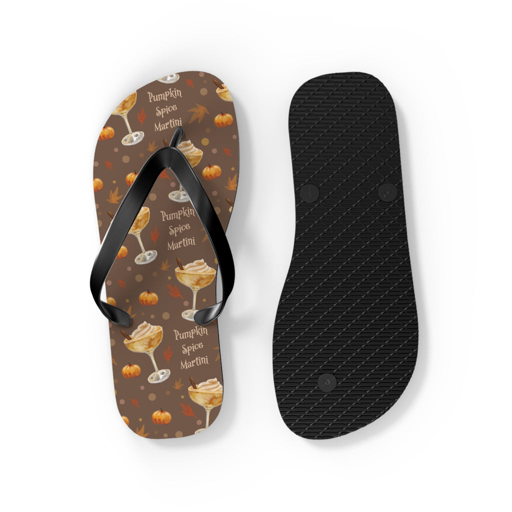 Pumpkin Spice Martini Flip Flops — Brown Pumpkin Collection Inspired Design