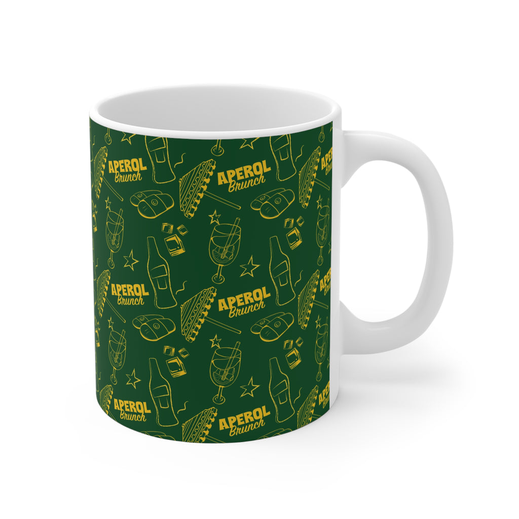 Aperol Brunch 11oz Coffee Mug — Green Brunch Collection Inspired Design