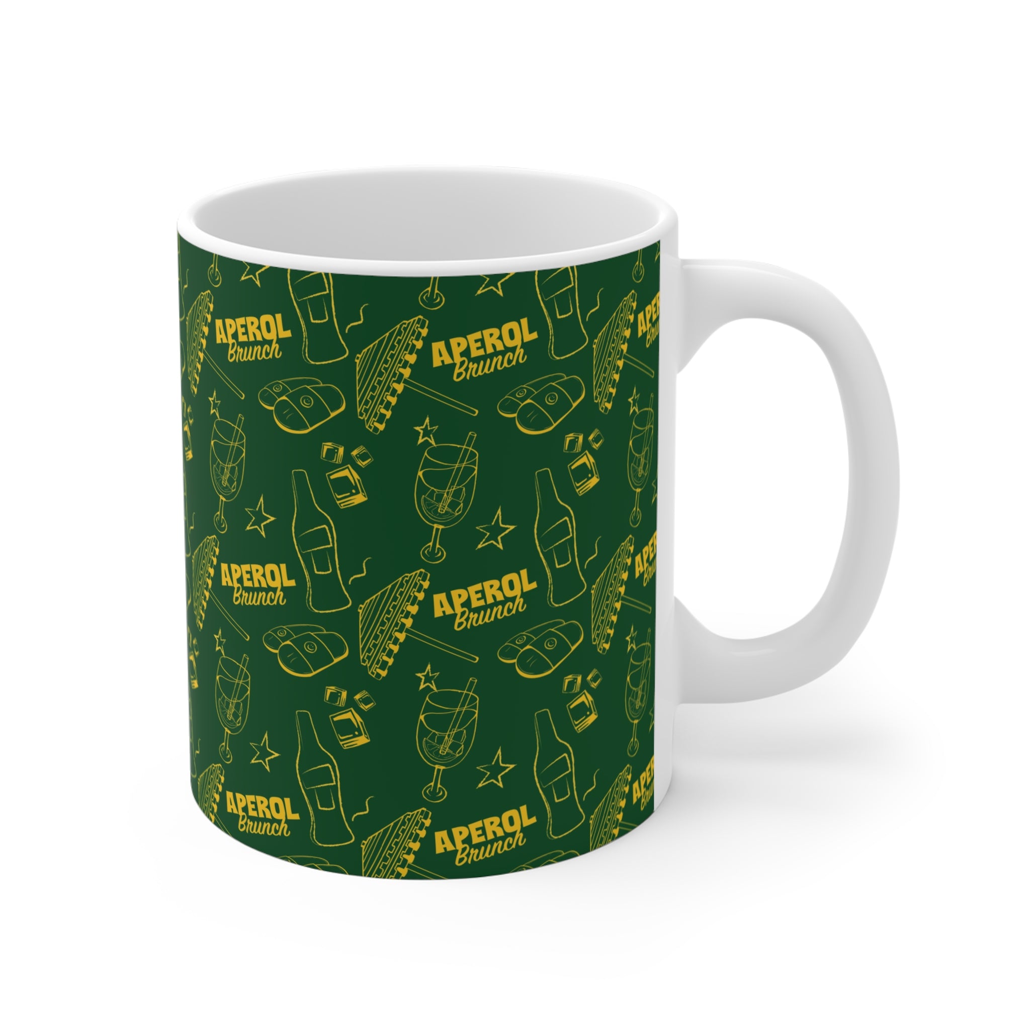 Aperol Brunch 11oz Coffee Mug — Green Brunch Collection Inspired Design