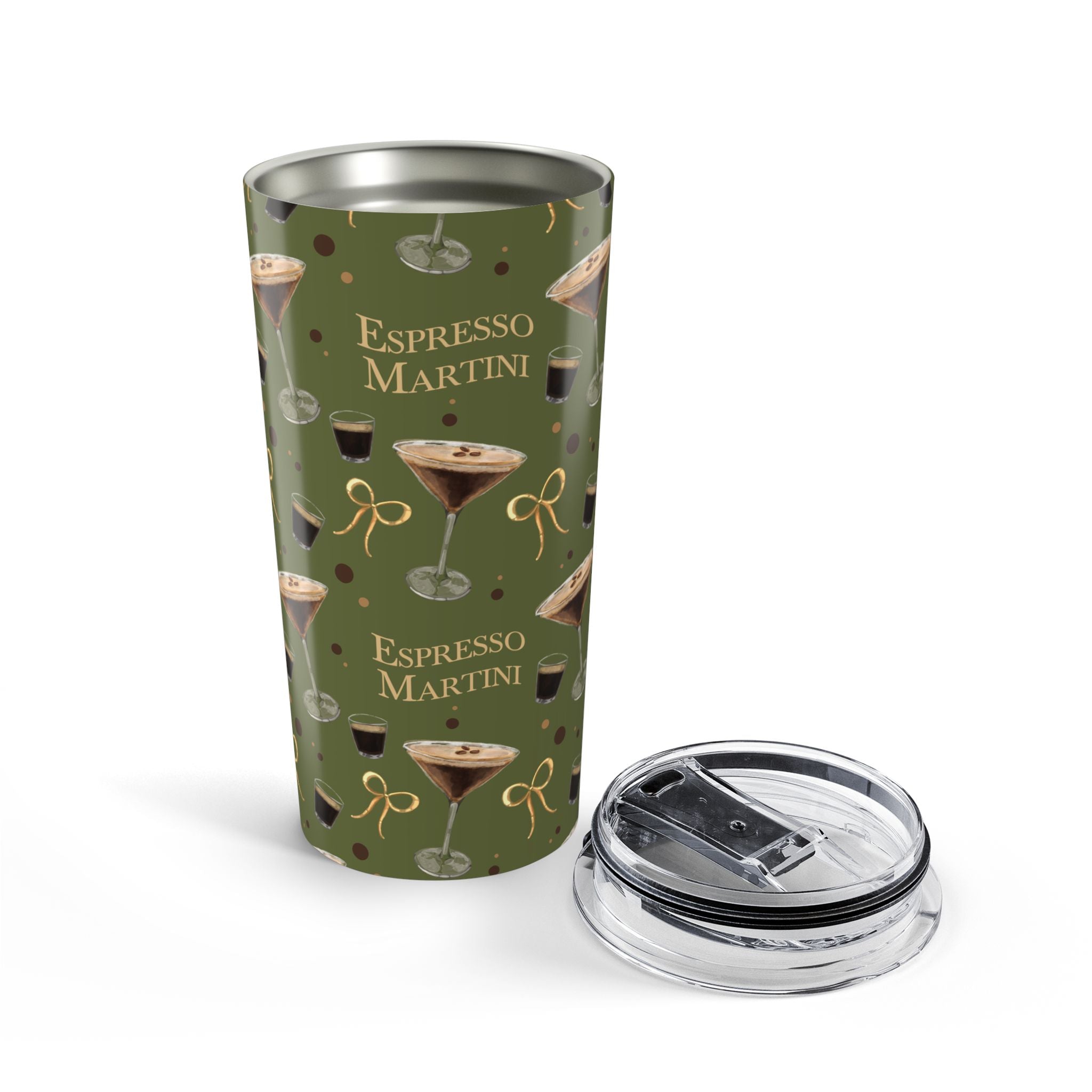 Espresso Martini 20oz Tumbler – Olive Green Espresso Collection Inspired Design