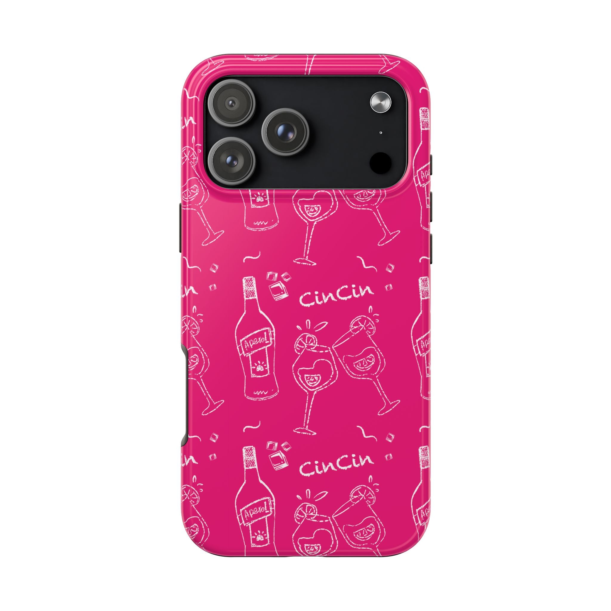 Cin Cin Spritz Tough Phone Case — Magenta Citrus Cocktail Pattern